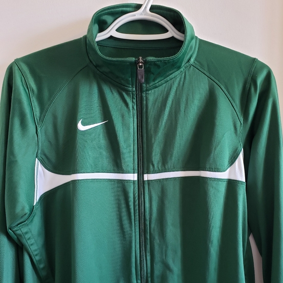 Nike Green White Stripe Sport Warm Up Jacket Zip Up Men Woman Small Like New - Picture 3 of 16